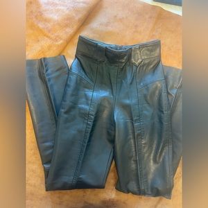 Patricia Wolf Black Leather Pants